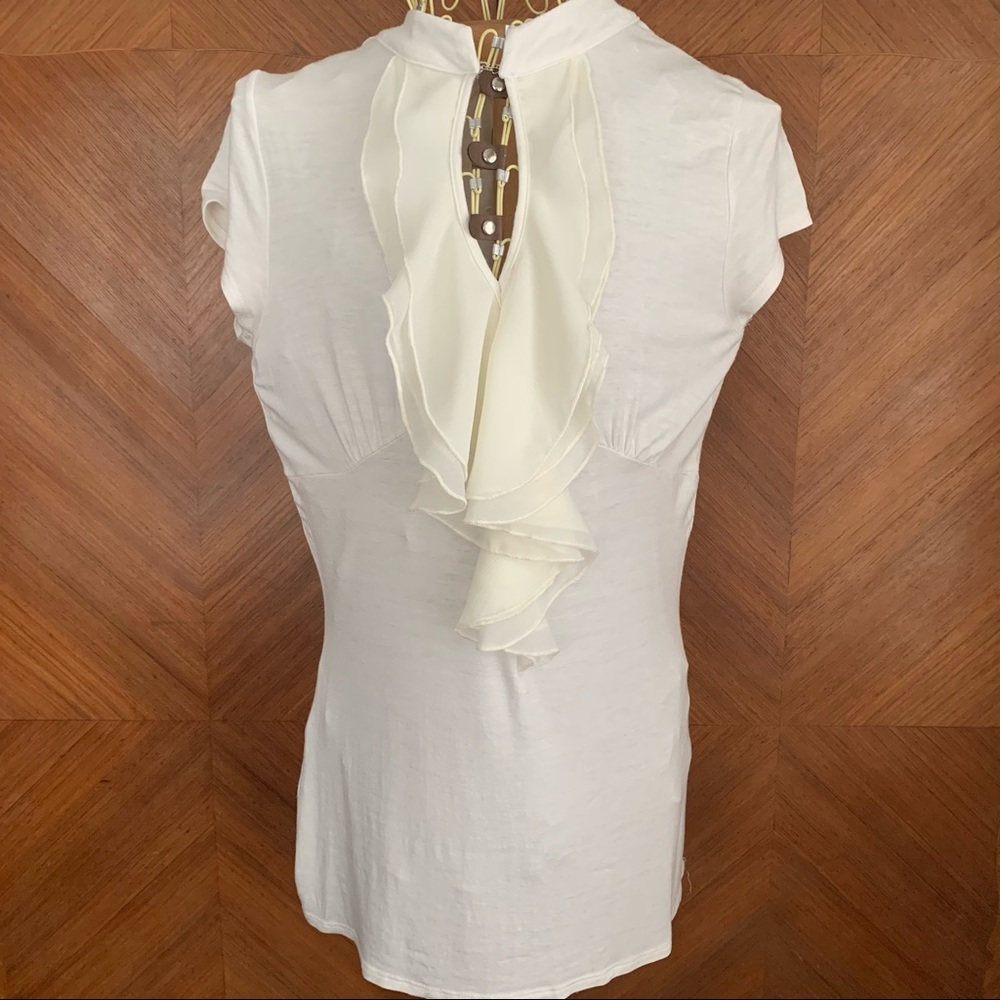 Tammy Mars Dressy Off-White Rayon Top (Large)